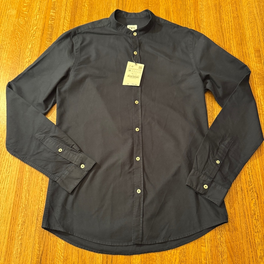Zara Black Casual Button Down Shirt